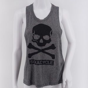 Gray soulcycle skull tank top